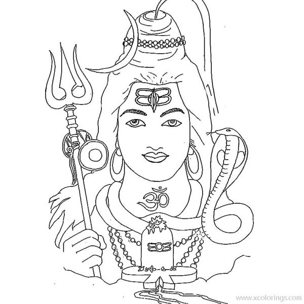 Lord Shiva Coloring Pages Maha Shivaratri - XColorings.com