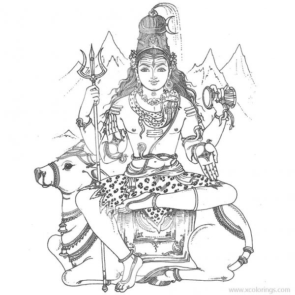 Shiva Coloring Pages Hindu God - XColorings.com