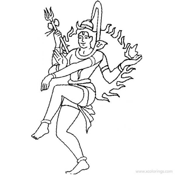 Cartoon Shiva Coloring Page - XColorings.com