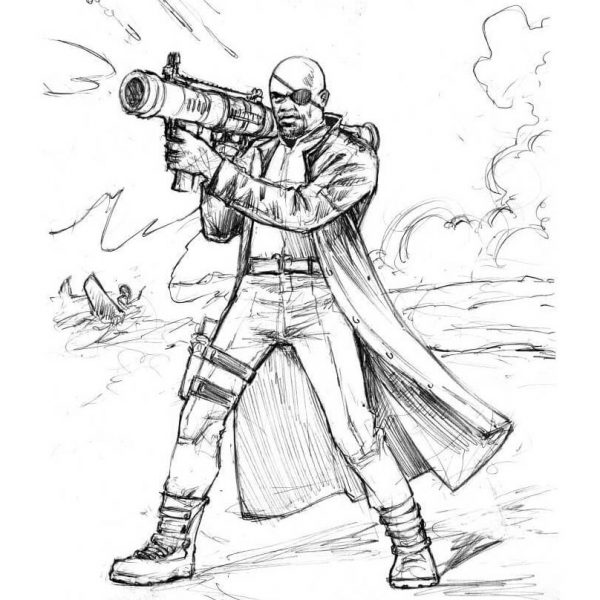 Cartoon Nick Fury Coloring Pages - XColorings.com