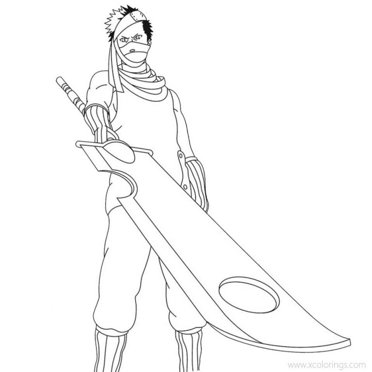 Zabuza Coloring Pages With His Sword