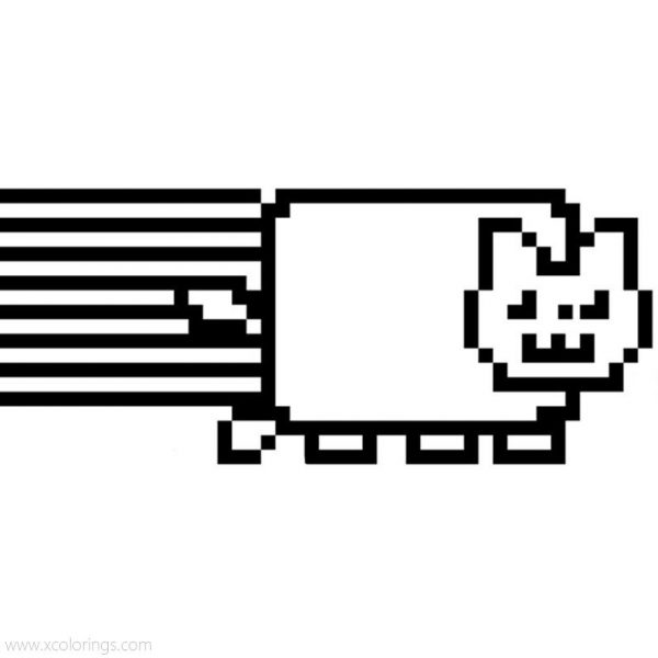 Rainbow Nyan Cat Coloring Pages - Xcolorings.com