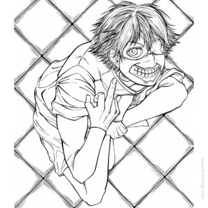 Tokyo Ghoul Coloring Pages Ken Kaneki Outline - XColorings.com