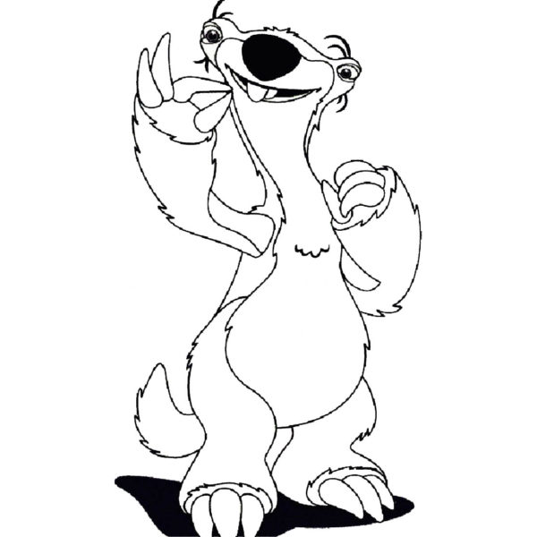 Simple Three Toed Sloth Coloring Pages - XColorings.com