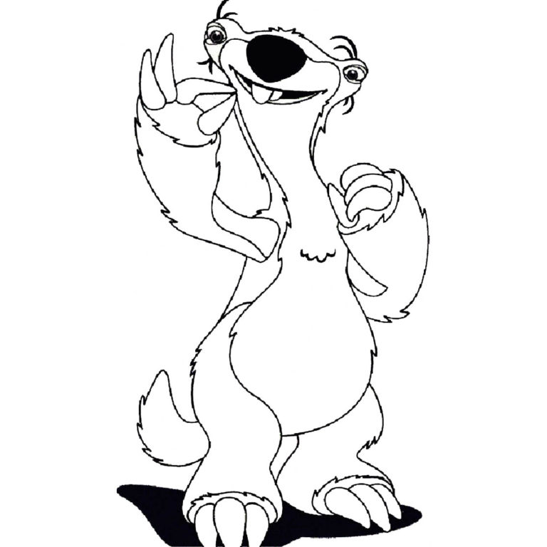 Three Toed Sloth Coloring Pages for Kids - XColorings.com