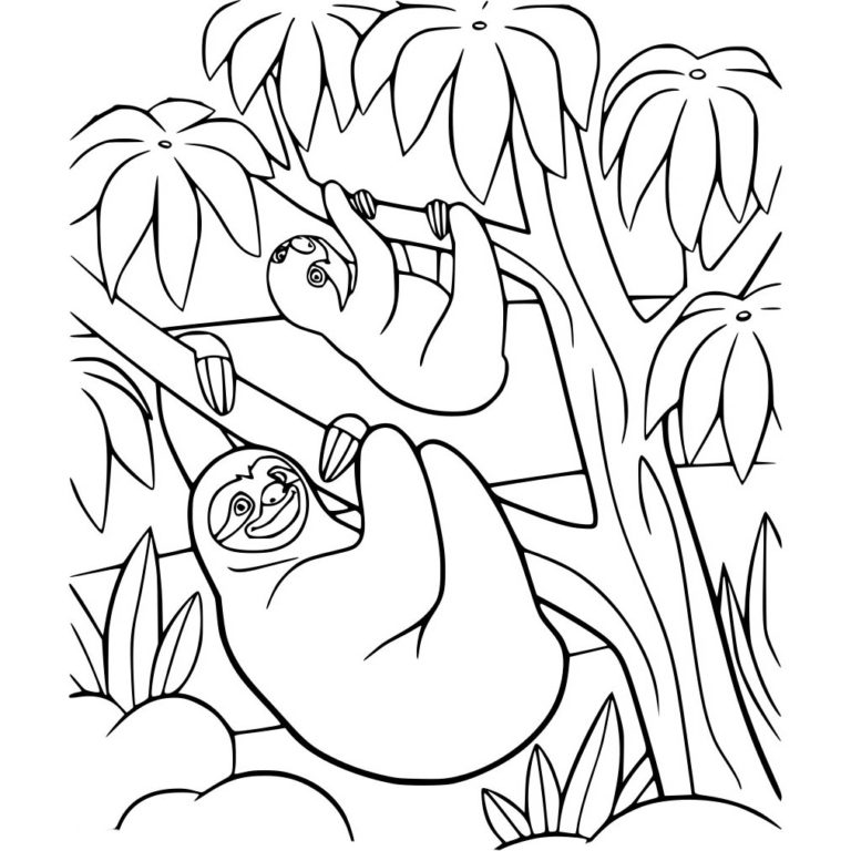 Sid Sloth Playing On the Tree Coloring Pages - XColorings.com