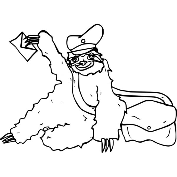 Sloth Coloring Pages Sloth is Reading a Book - XColorings.com