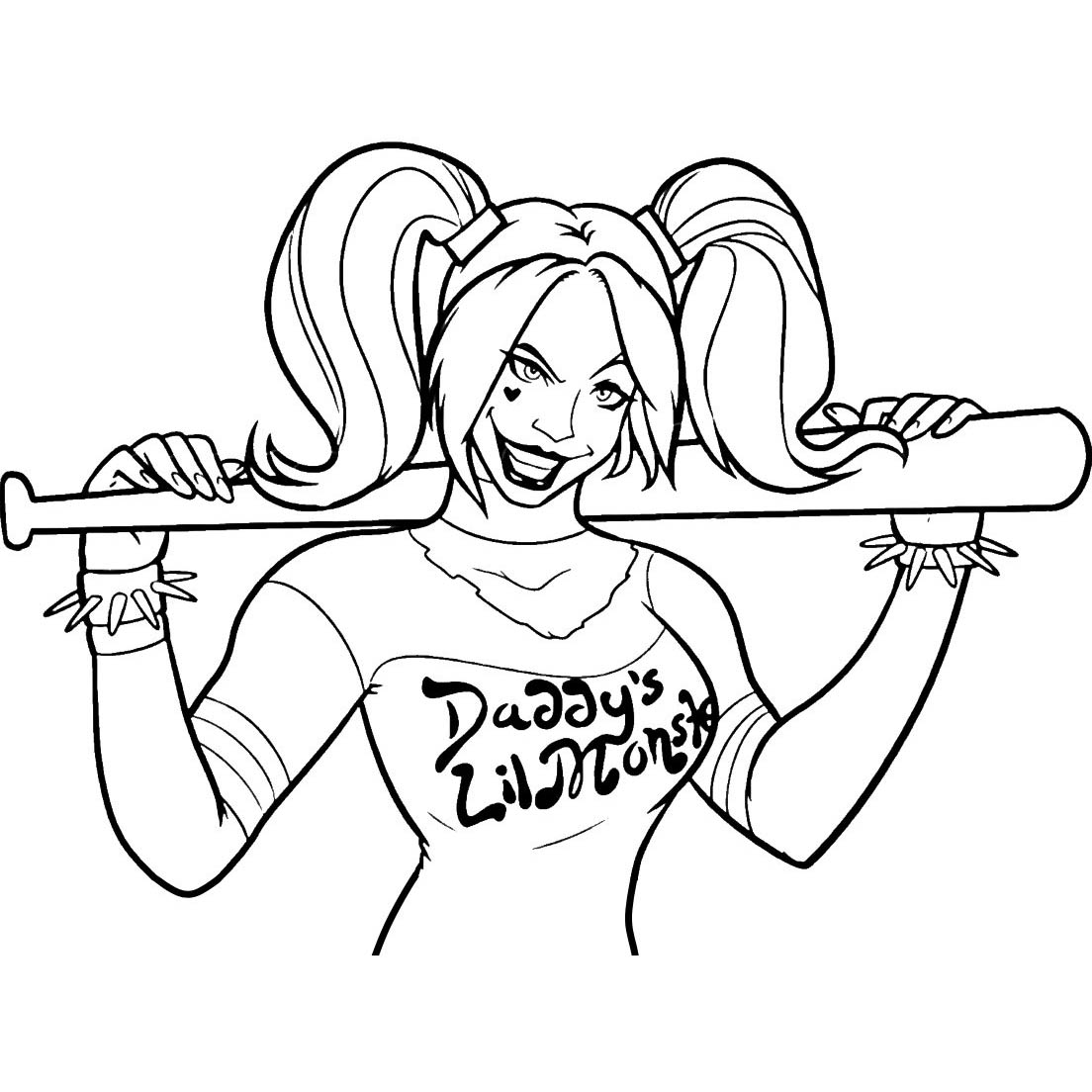 Suicide Squad Coloring Pages Chibi Harley Quinn and Joker - XColorings.com