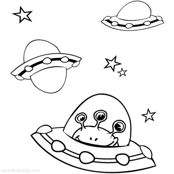 Aliens Family with Baby Coloring Pages - XColorings.com