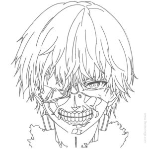 Kaneki Ken from Tokyo Ghoul Coloring Pages - XColorings.com