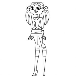 Total Drama Coloring Pages Gwen with Gun - XColorings.com