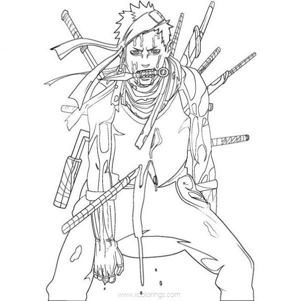 Zabuza from Naruto Coloring Pages - XColorings.com