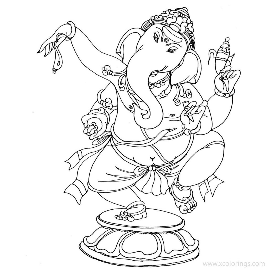 Ganesha Coloring Pages Paper Craft Template - XColorings.com