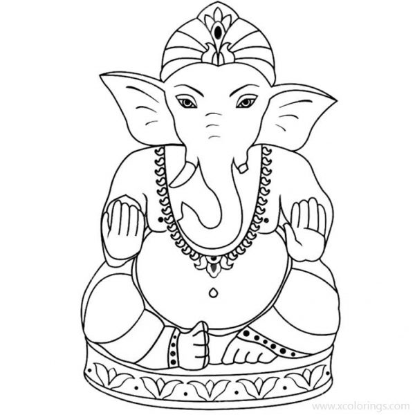 Ganesha Coloring Pages Paper Craft Template - XColorings.com