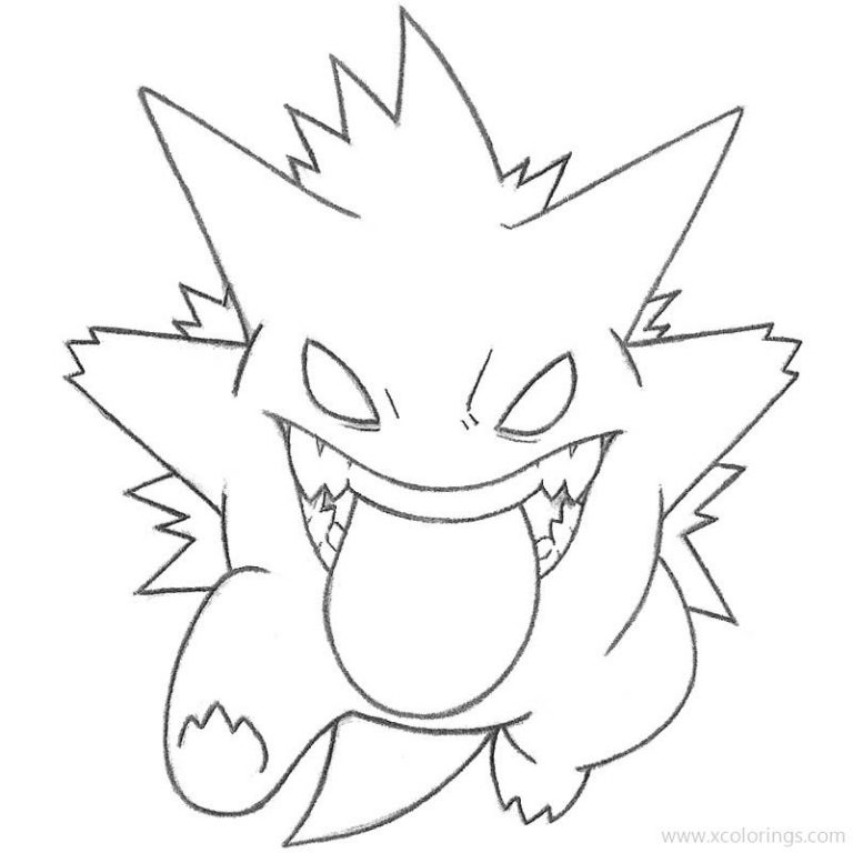 Scary Gengar Pokemon Coloring Pages Xcolorings The Best Porn Website