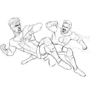 Invincible is Fighting Coloring Pages - XColorings.com