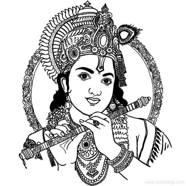 Lord Krishna Coloring Pages - XColorings.com