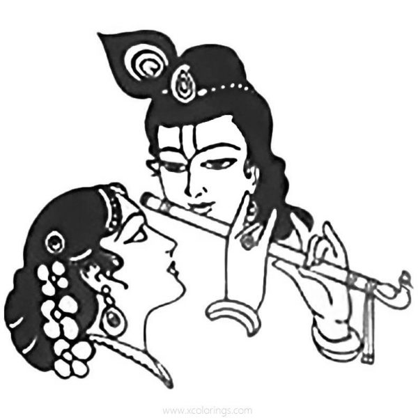 Krishna Coloring Pages with Mother Mata Yashoda - XColorings.com