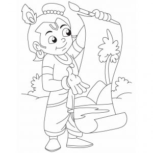 Krishna Coloring Pages with Radhe - XColorings.com