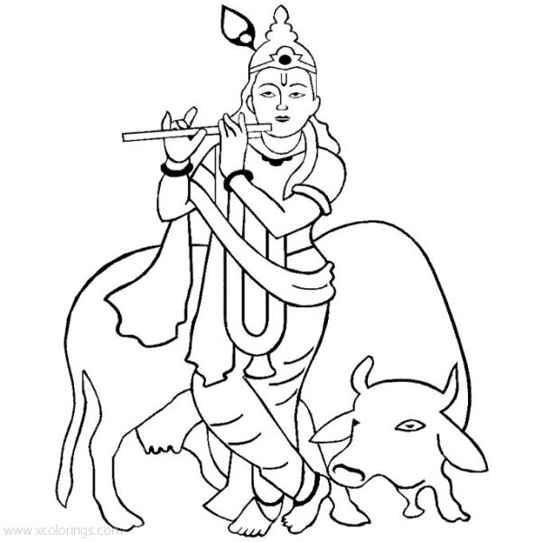 Lord Krishna Coloring Pages - XColorings.com