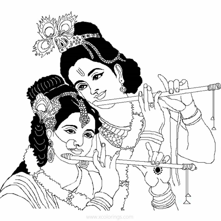 Lord Krishna Coloring Pages - XColorings.com