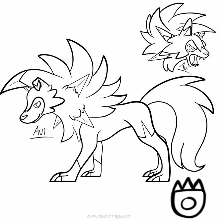 Mega Pokemon Lycanroc Coloring Pages - XColorings.com