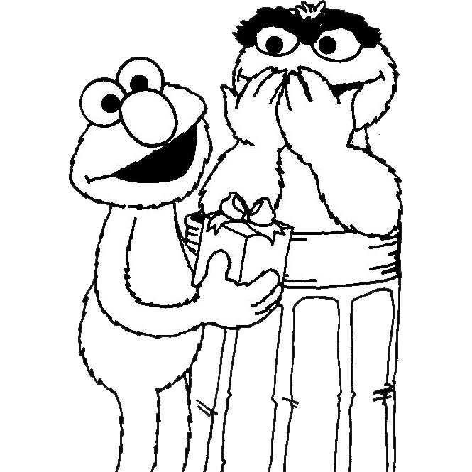 Muppets Coloring Pages Cookie Monster and Elmo - XColorings.com