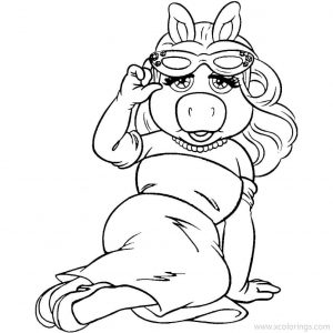 Miss Piggy and Kermit the Frog Coloring Pages - XColorings.com